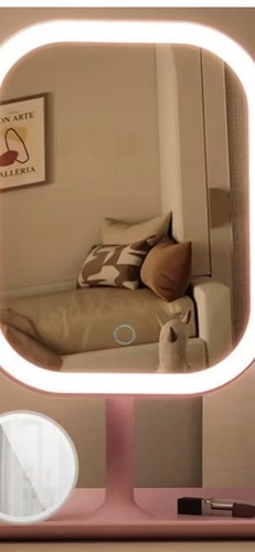 Led makeup mirror with - with, light
