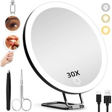 30X Magnifying Mirror With LED
