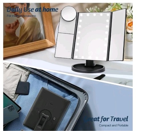 Makeup mirror with led - makeup,