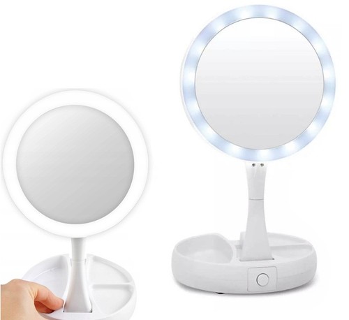Folding led makeup mirror - mirror, –