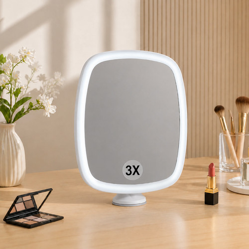 Magnifying mirror with led - with,
